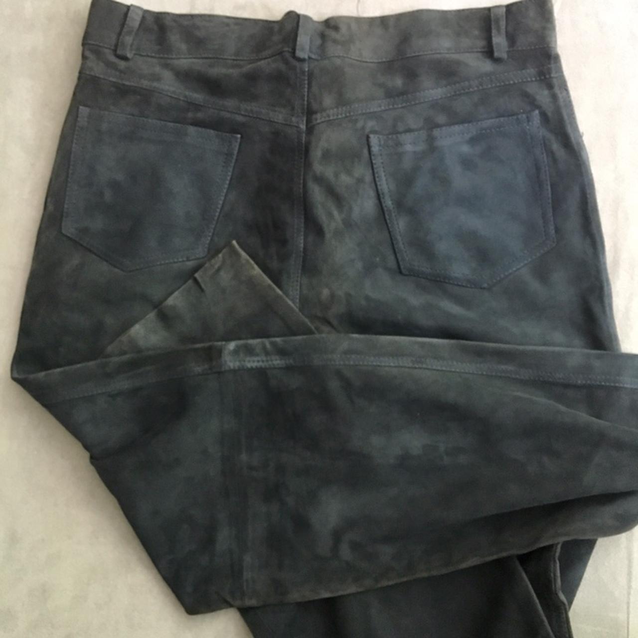 “Cut” Suede/Leather Pants (34-36, ck measurements,... - Depop