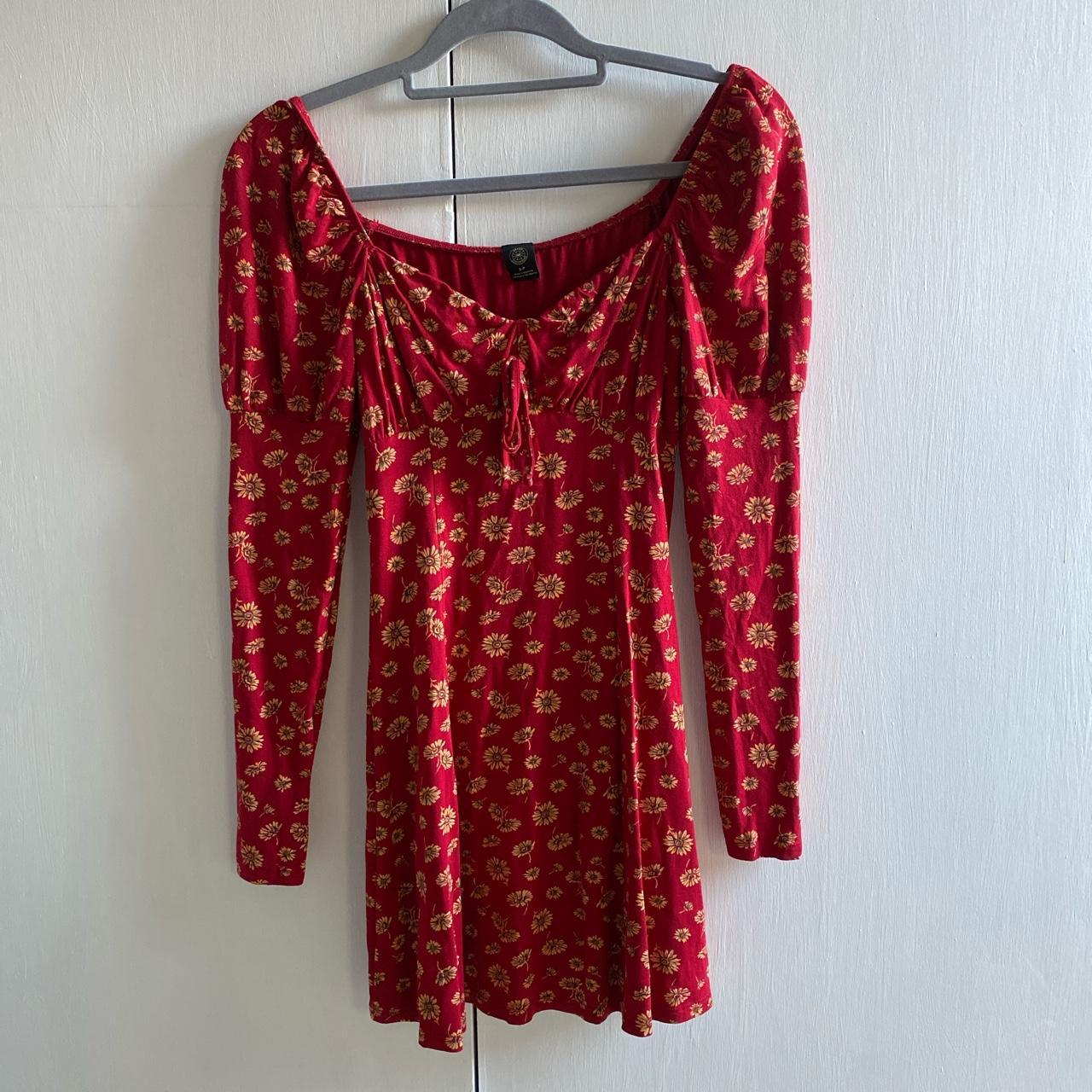 Urban outfitters red sunflower dress. Long sleeve. Depop