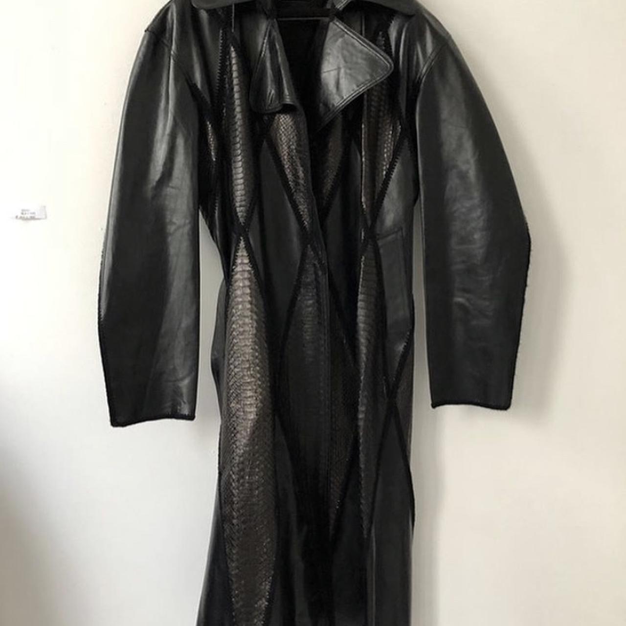 Celine leather store trench coat