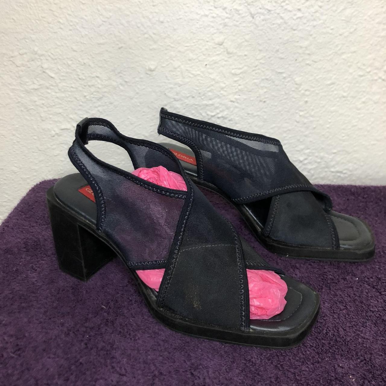 Vintage 90s 2000s Y2K Slingback Sandals Heels -... - Depop