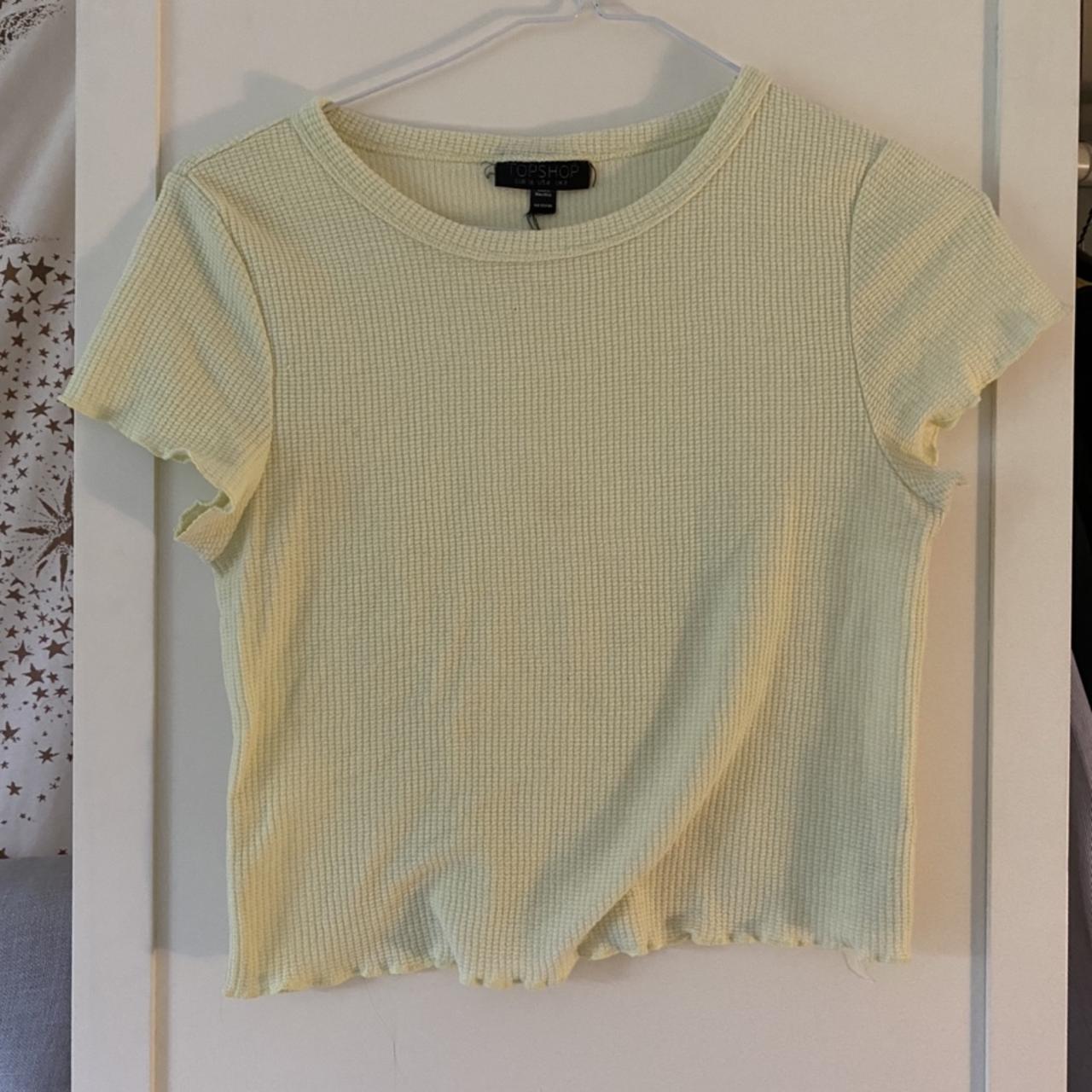 Topshop Women's Yellow T-shirt | Depop