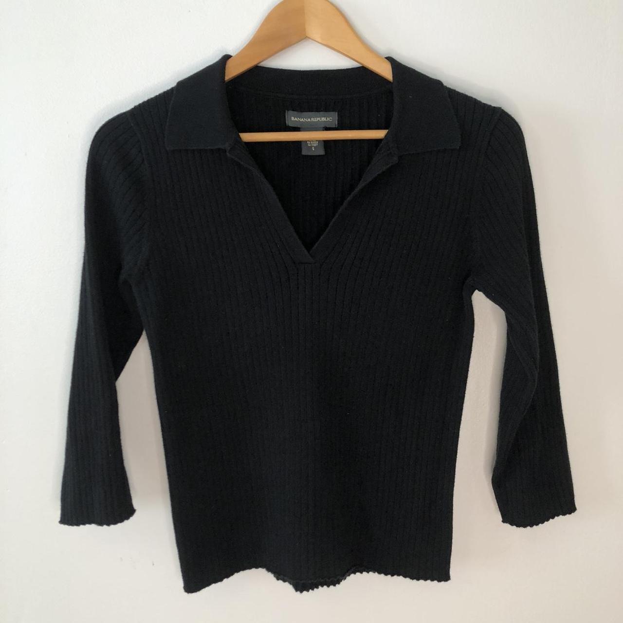 Collared knit sweater with quarter sleeves. Really... - Depop