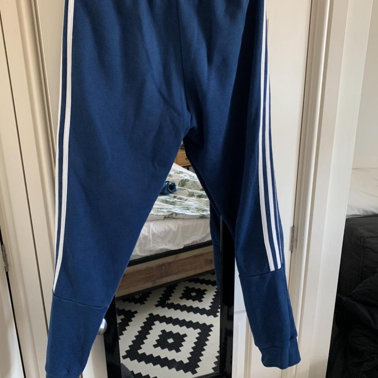 Adidas tracksuit bottoms, blue. Size small. Only... - Depop