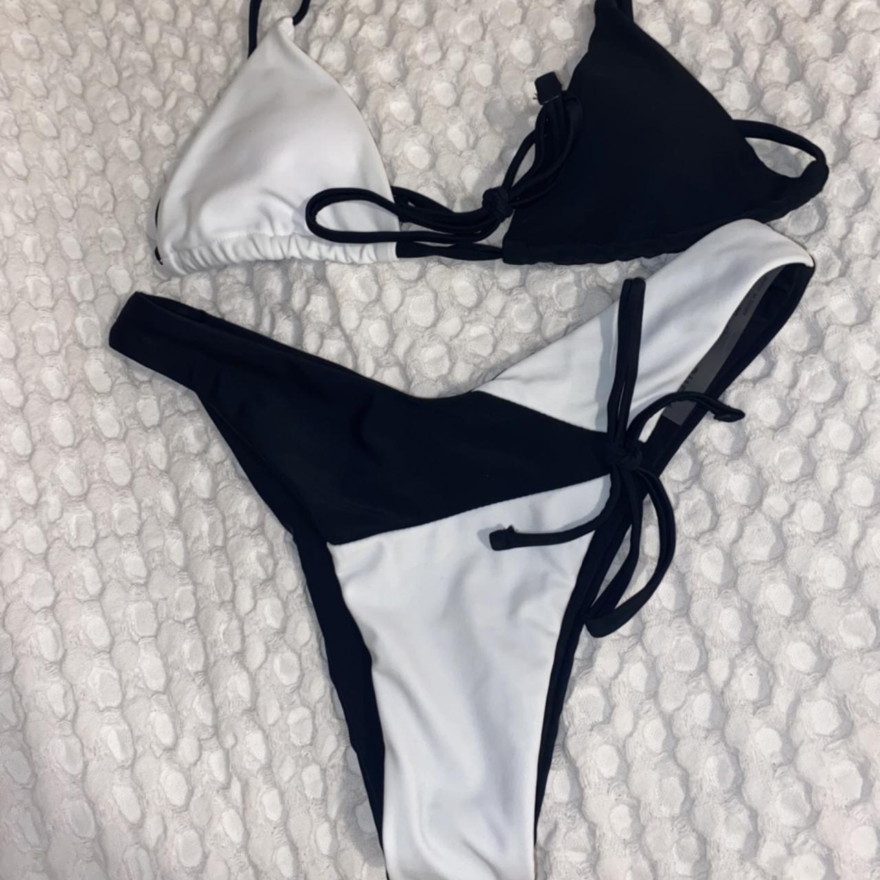Black and White Bikini Set perfect conditin Depop