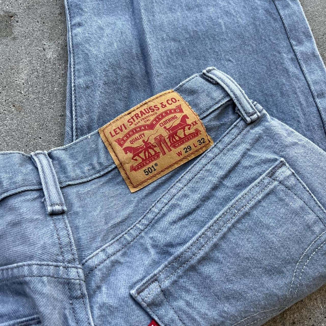 Grey Levi's 501 Denim Jeans -Excellent... - Depop