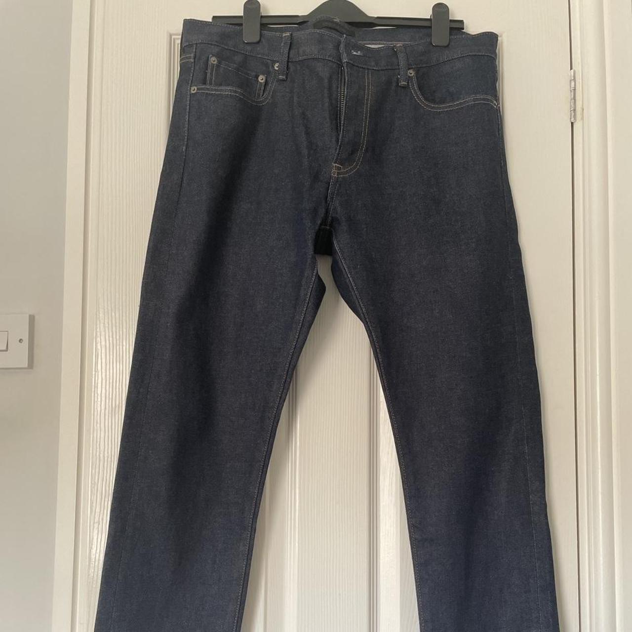 Uniqlo slim fit selvedge jeans. 35x32. Been worn a... - Depop