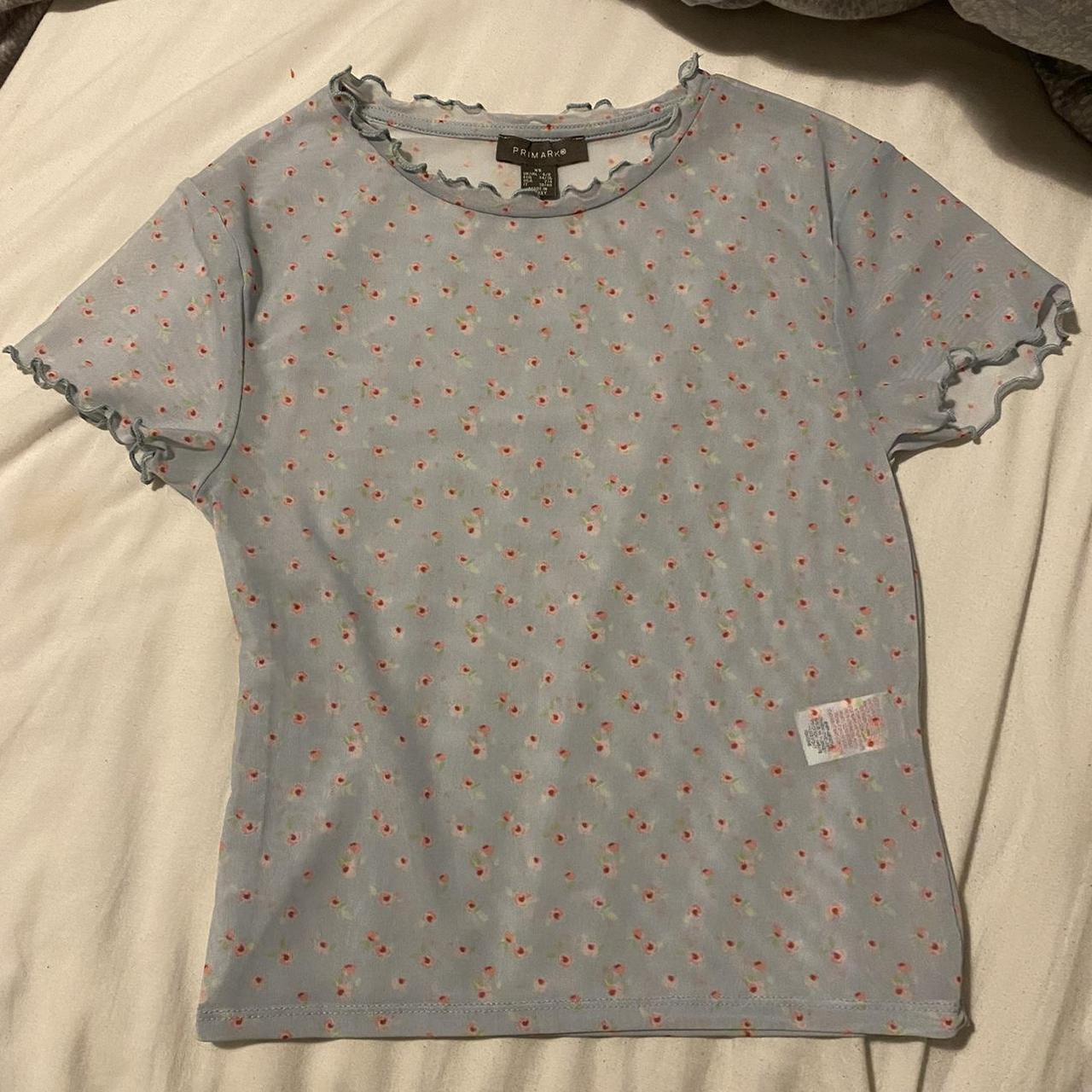 Primark Women's Blue and Pink Crop-top | Depop