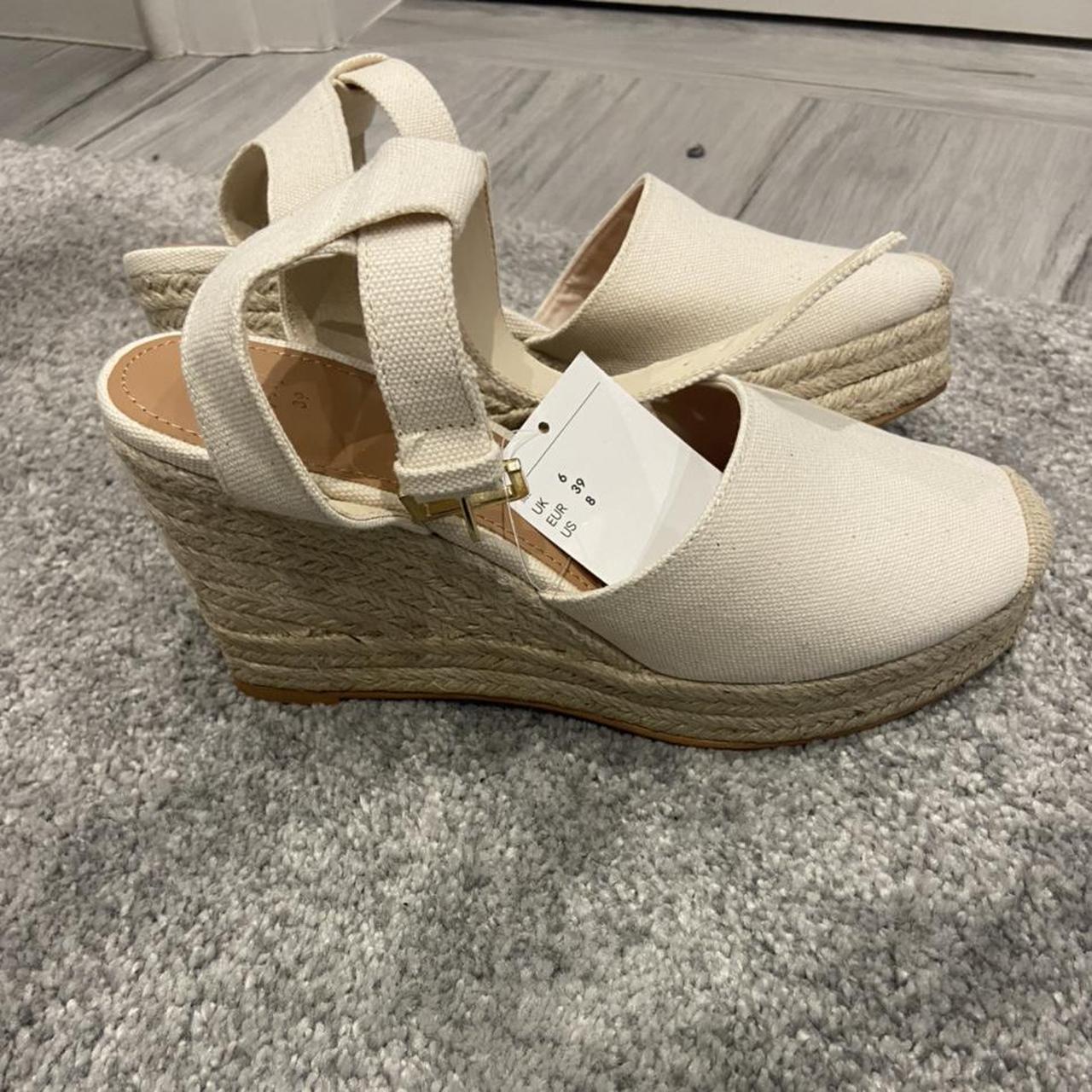 H&M cream wedges Uk size 6 (EU 39) Brand new,... - Depop