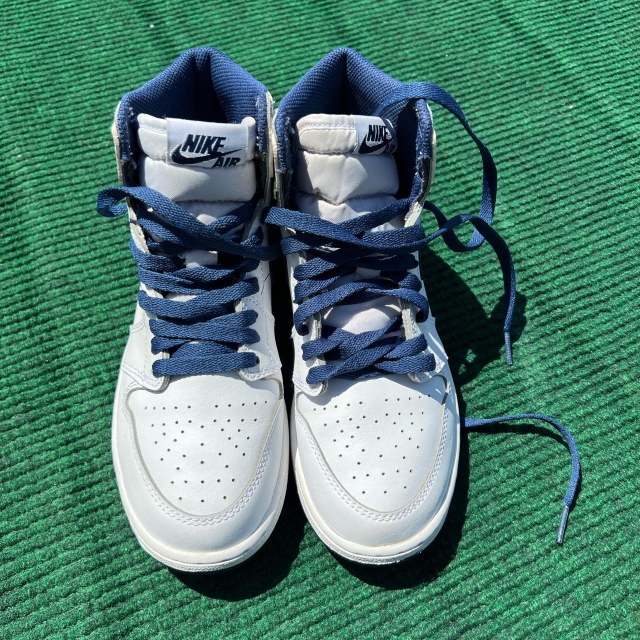 Air Jordan 1 Retro High OG BG 'Metallic Navy' Size... - Depop