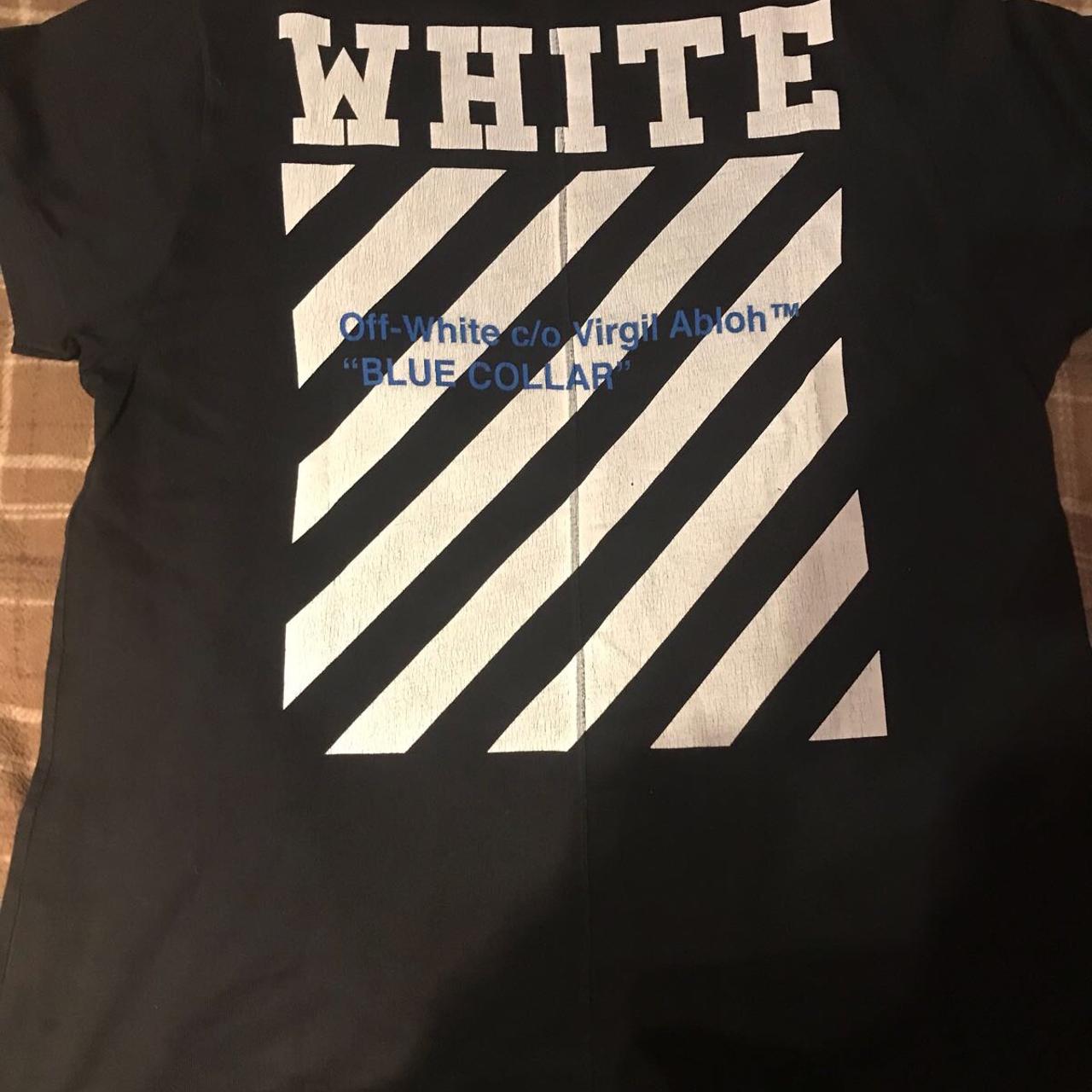 Off white blue shop collar t shirt