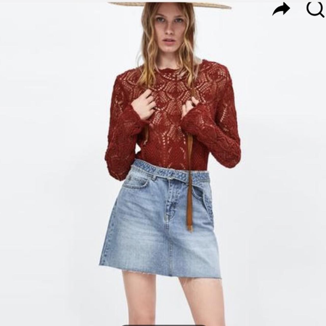 zara basic z1975 denim skirt