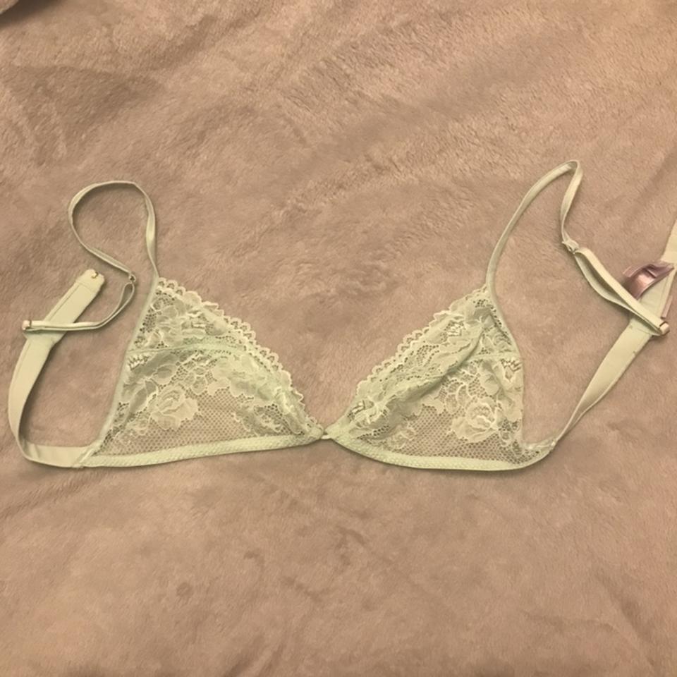 Blue ribbed Colsie bralette, unlined triangle style, - Depop