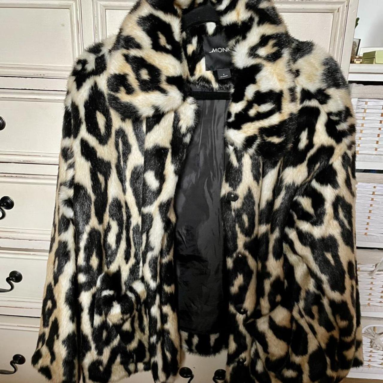 monki leopard print coat
