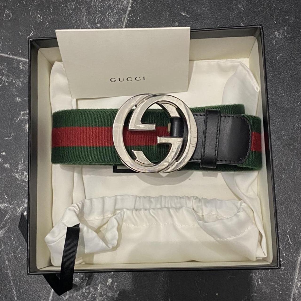 Gucci belt in green and red excellent condition... - Depop