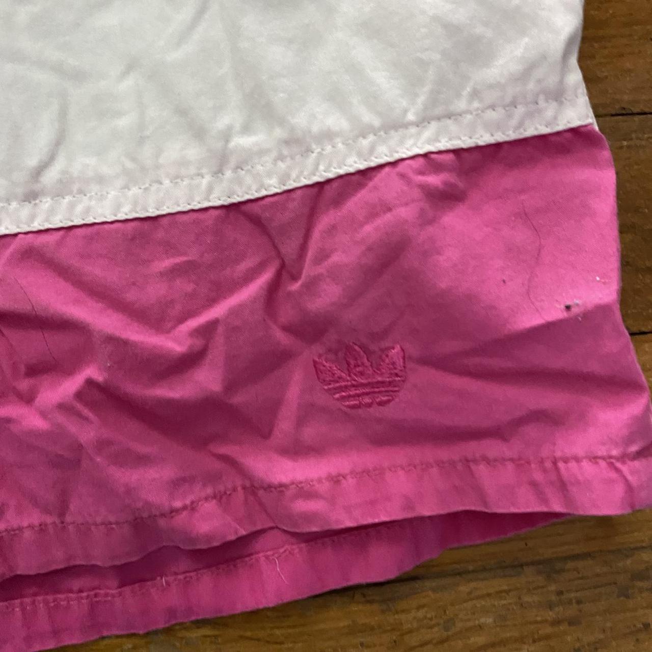 Adidas Men's White and Pink Shorts Depop