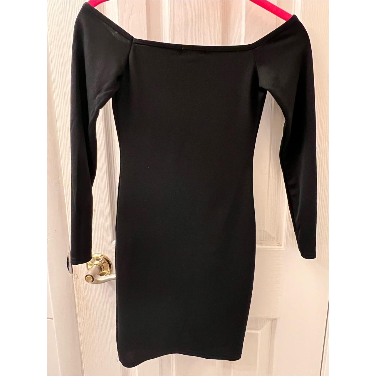 PRETTY LITTLE THING BLACK LONG SLEEVE BARDOT BODYCON... - Depop