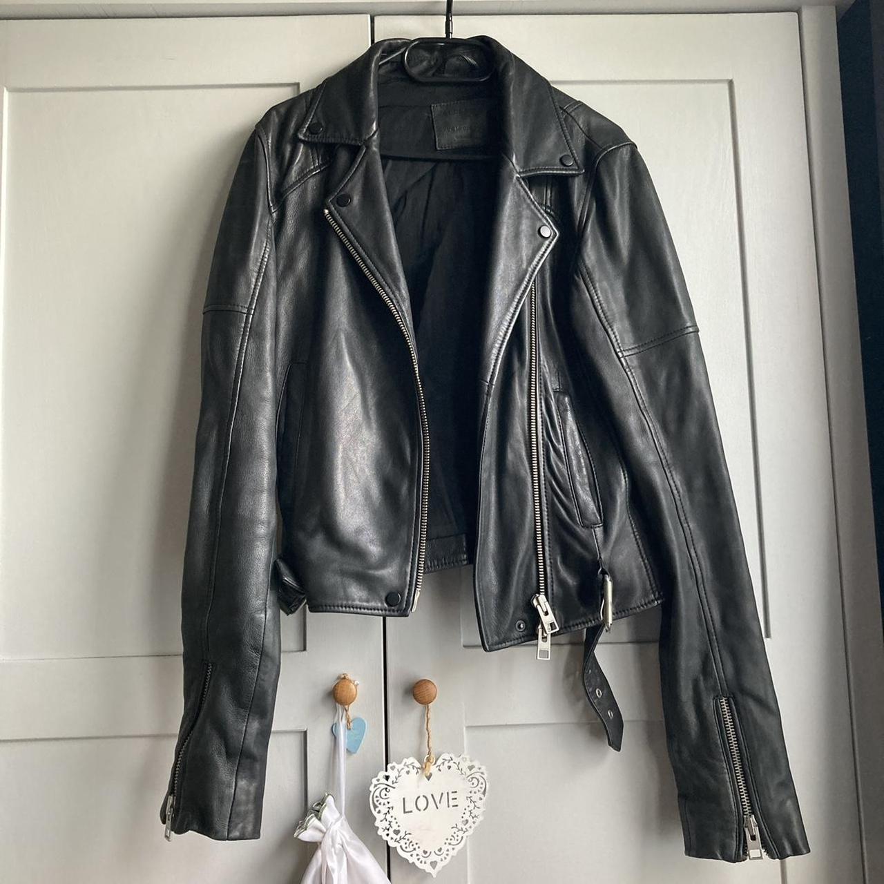 AllSaints Sheep Leather Jacket UK 10 This has been... - Depop