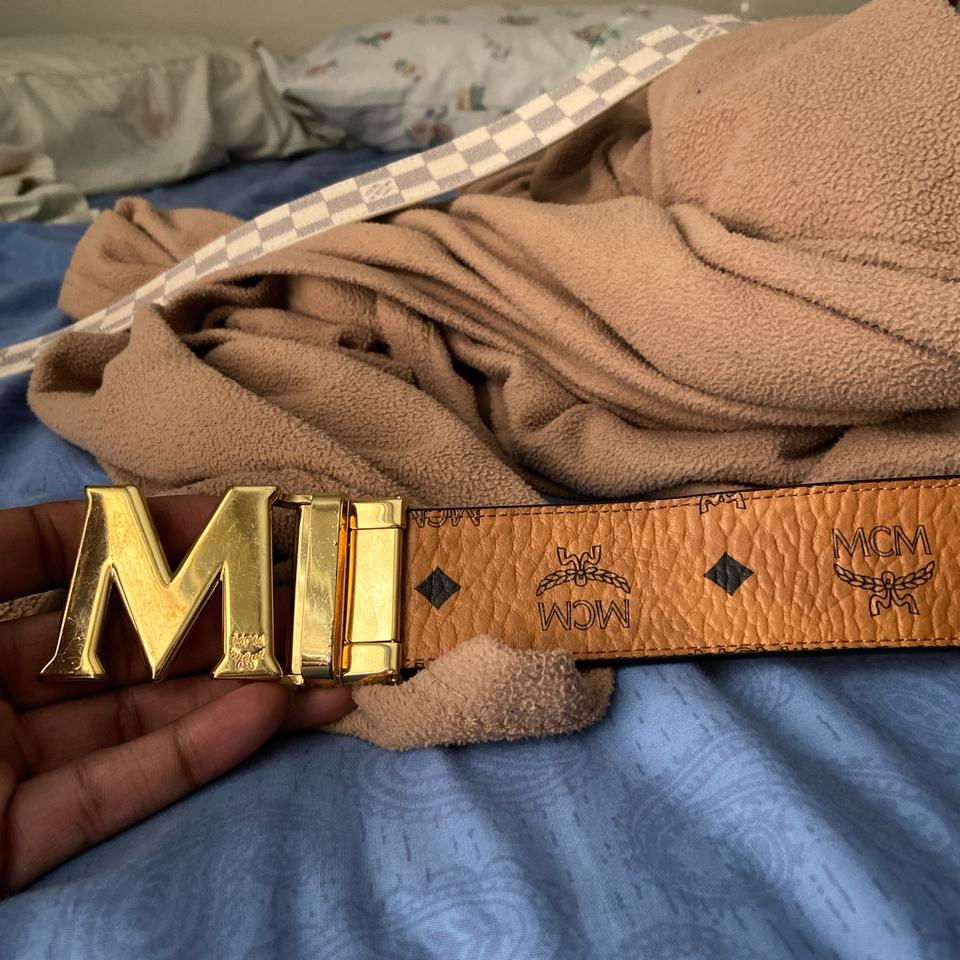 Black & Blue MCM belt #MCM #belt 45 inches not - Depop