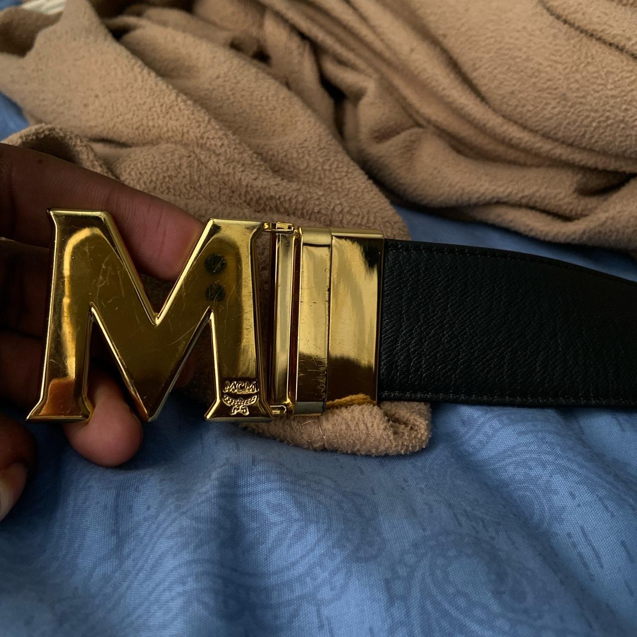 Black & Blue MCM belt #MCM #belt 45 inches not - Depop