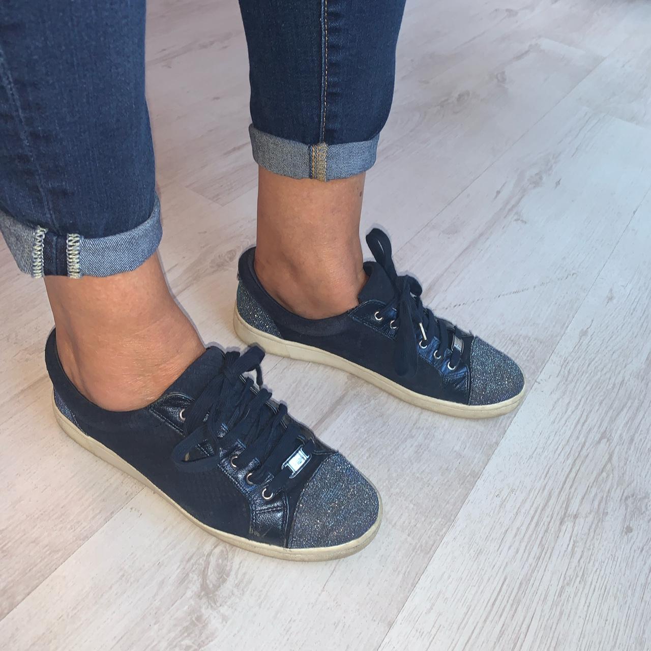 navy sparkly trainers