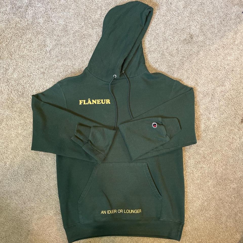 Black “Flaneur” Champion hoodie Size: S Depop