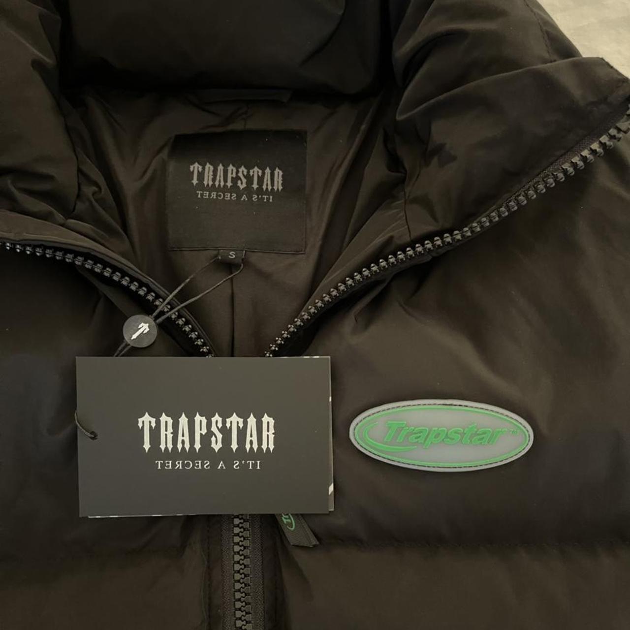 Trapstar hyperdrive puffer jacket black/green brand... - Depop