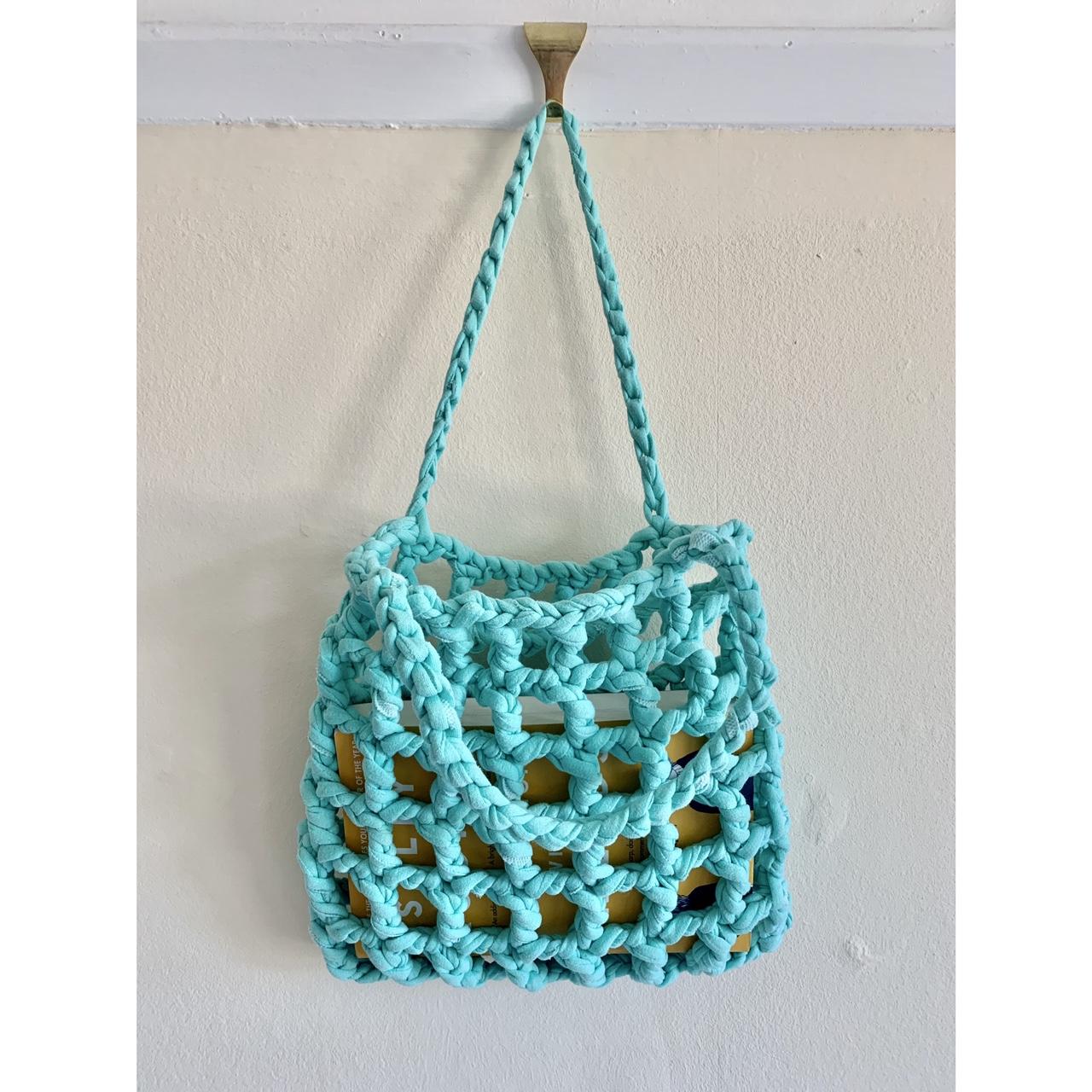 Colorful handmade (by me) crochet tote. Both sides - Depop