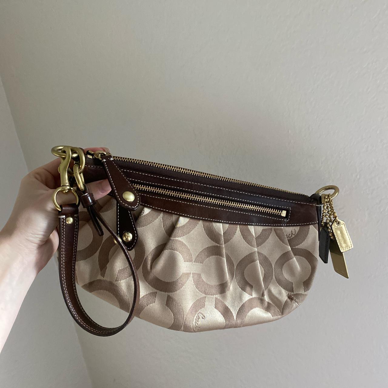 Coach Women's Gold and Brown Bag | Depop