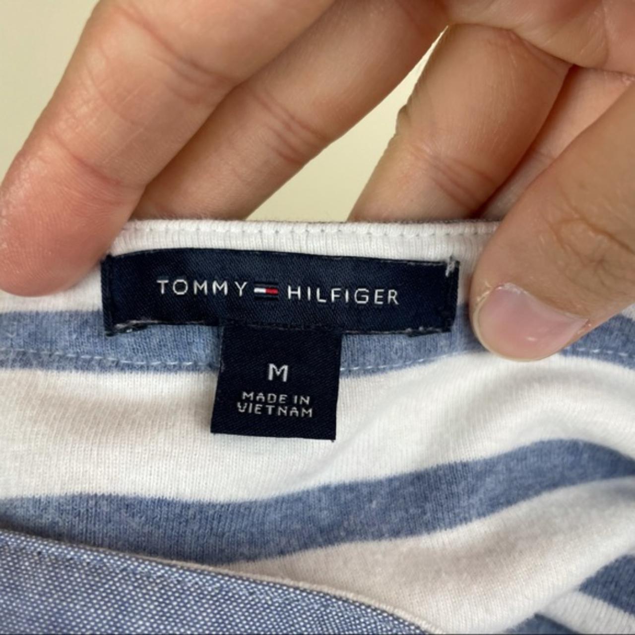 Tommy Hilfiger Blue White Stripe Nautical Preppy... - Depop