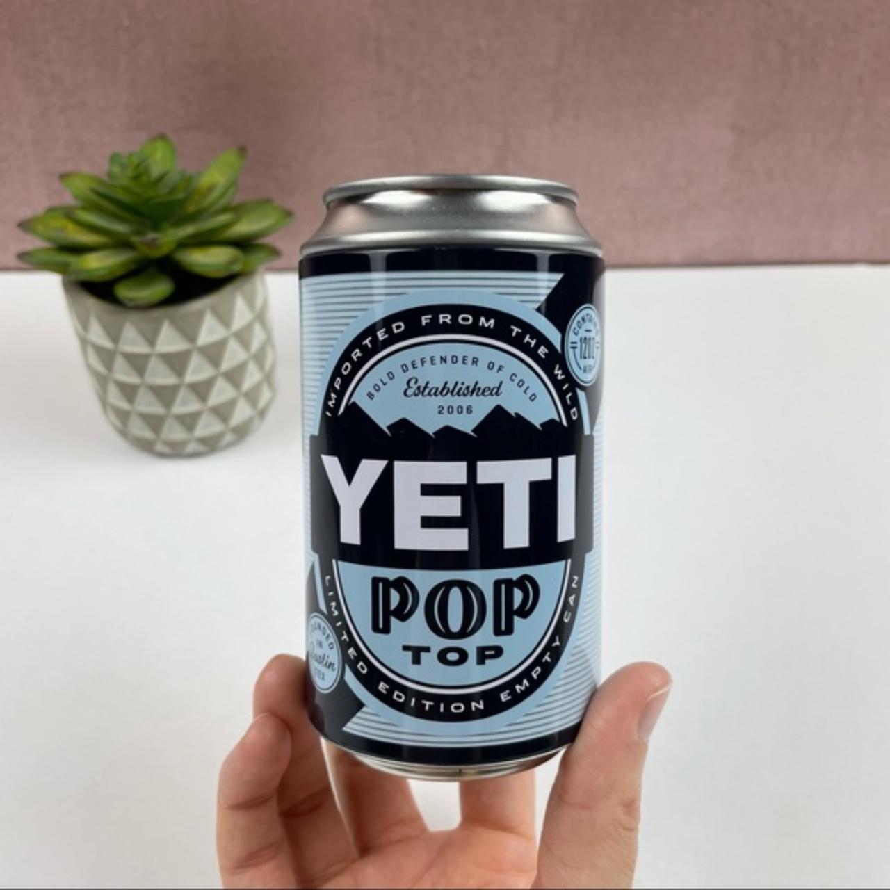 YETI POP TOP LIMITED EDITION EMPTY CAN 12 OZ OF AIR STASH CAN REMOVABLE LID