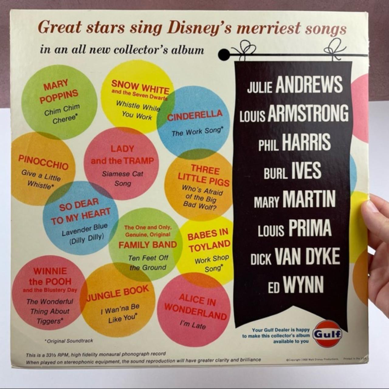 Vintage Walt Disney’s Merriest Songs 1968 Vinyl Record