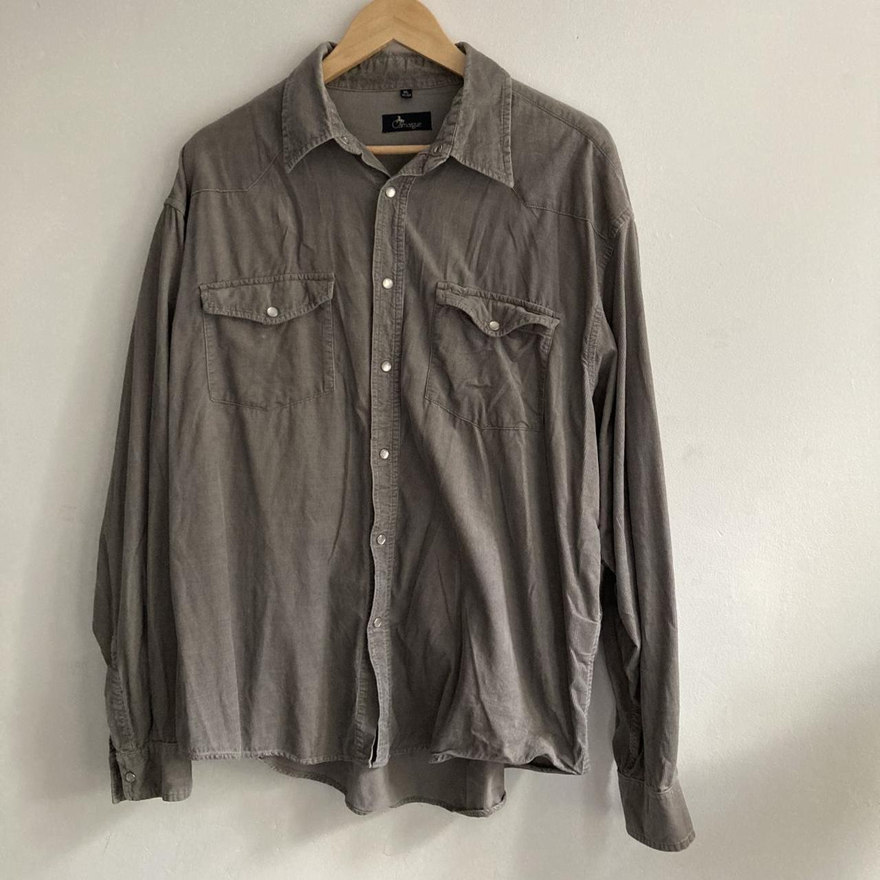 Men’s Camargue Corduroy Shirt grey in size L Good... - Depop
