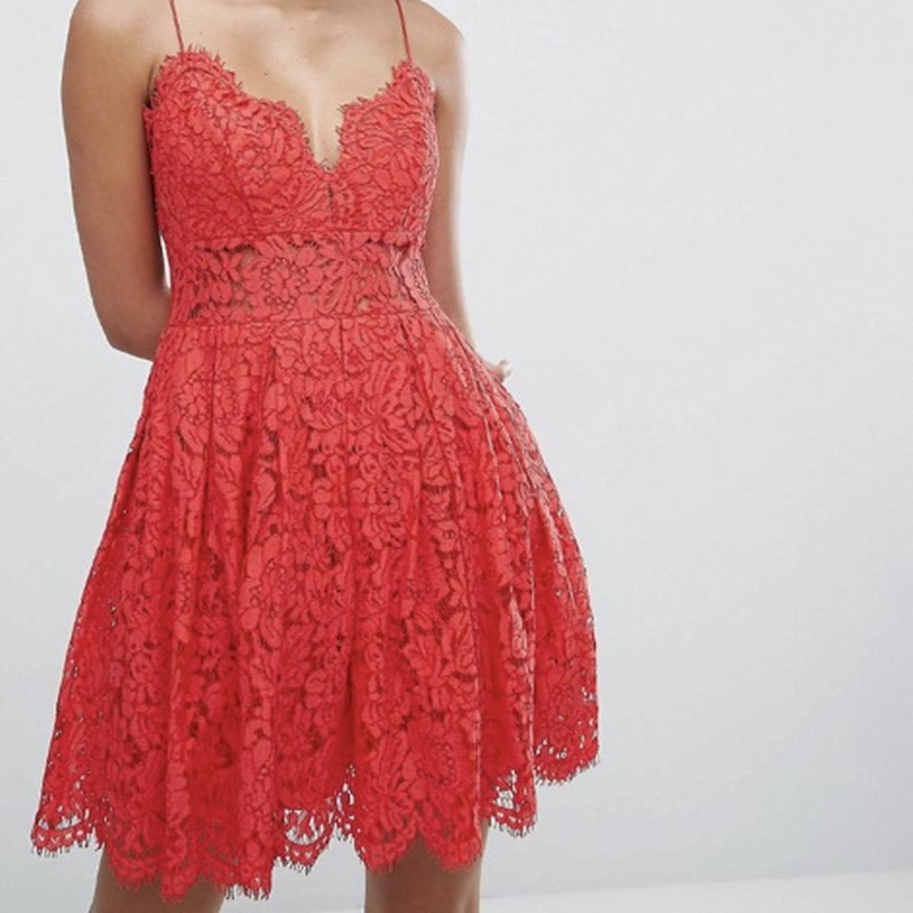 red lace dress size 14