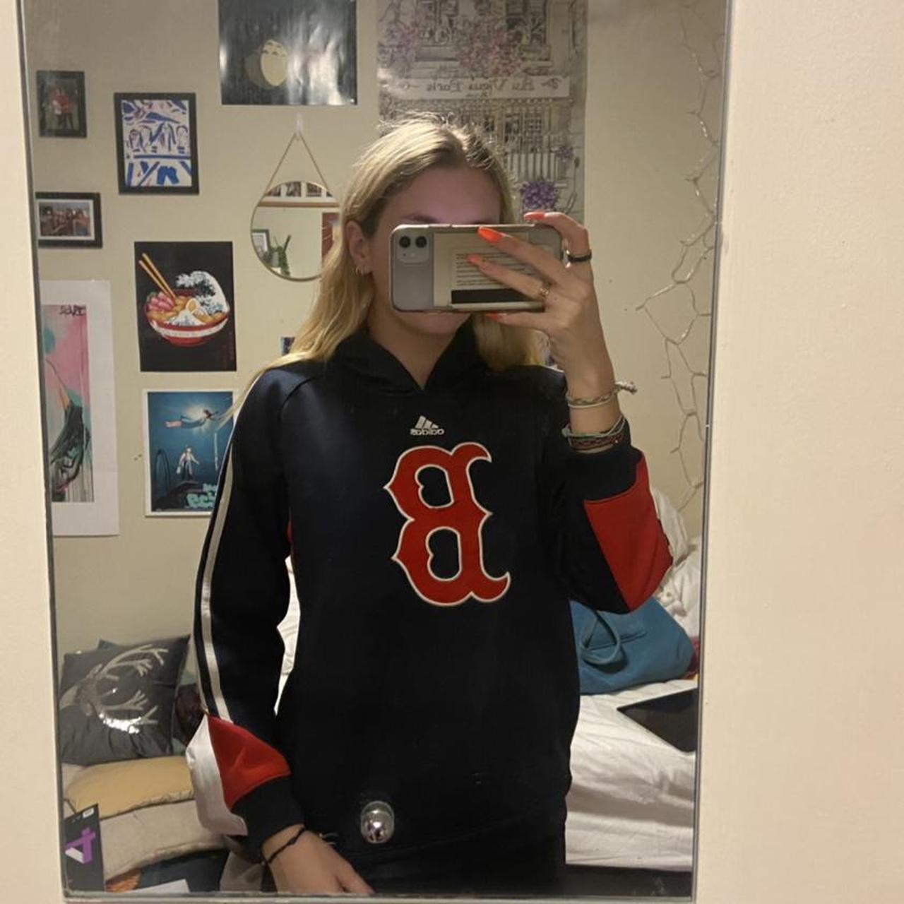 Boston Red Sox Adidas Vintage Sewn Hoodie Size - Depop
