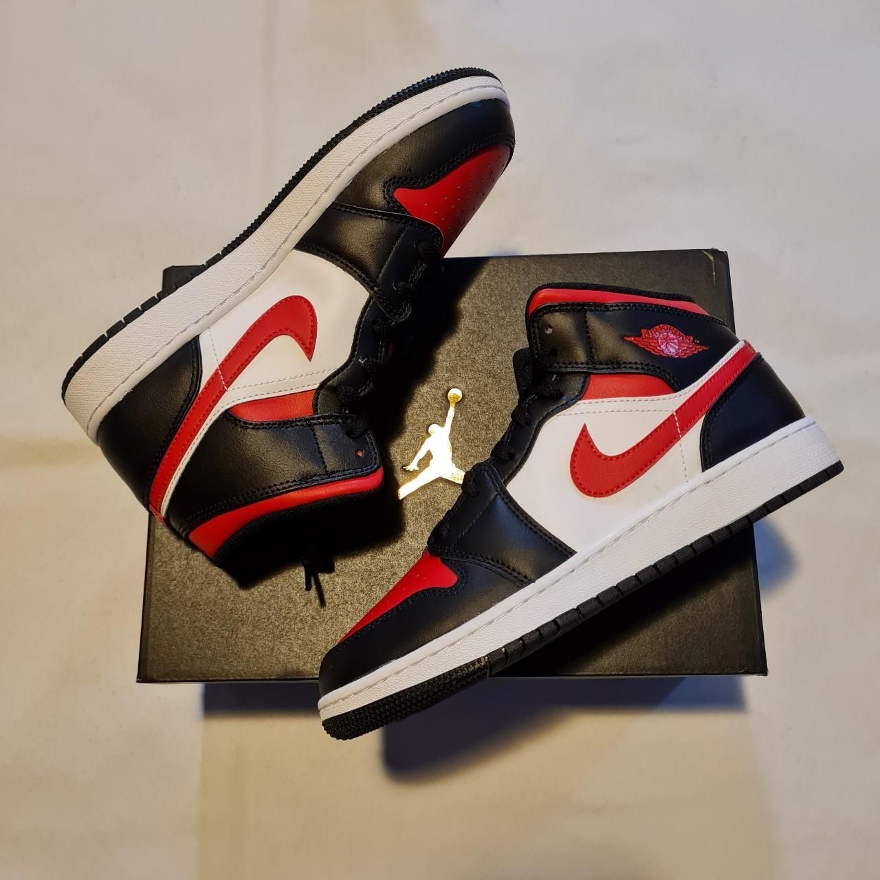 Jordan Women's Black And Red Trainers | Depop