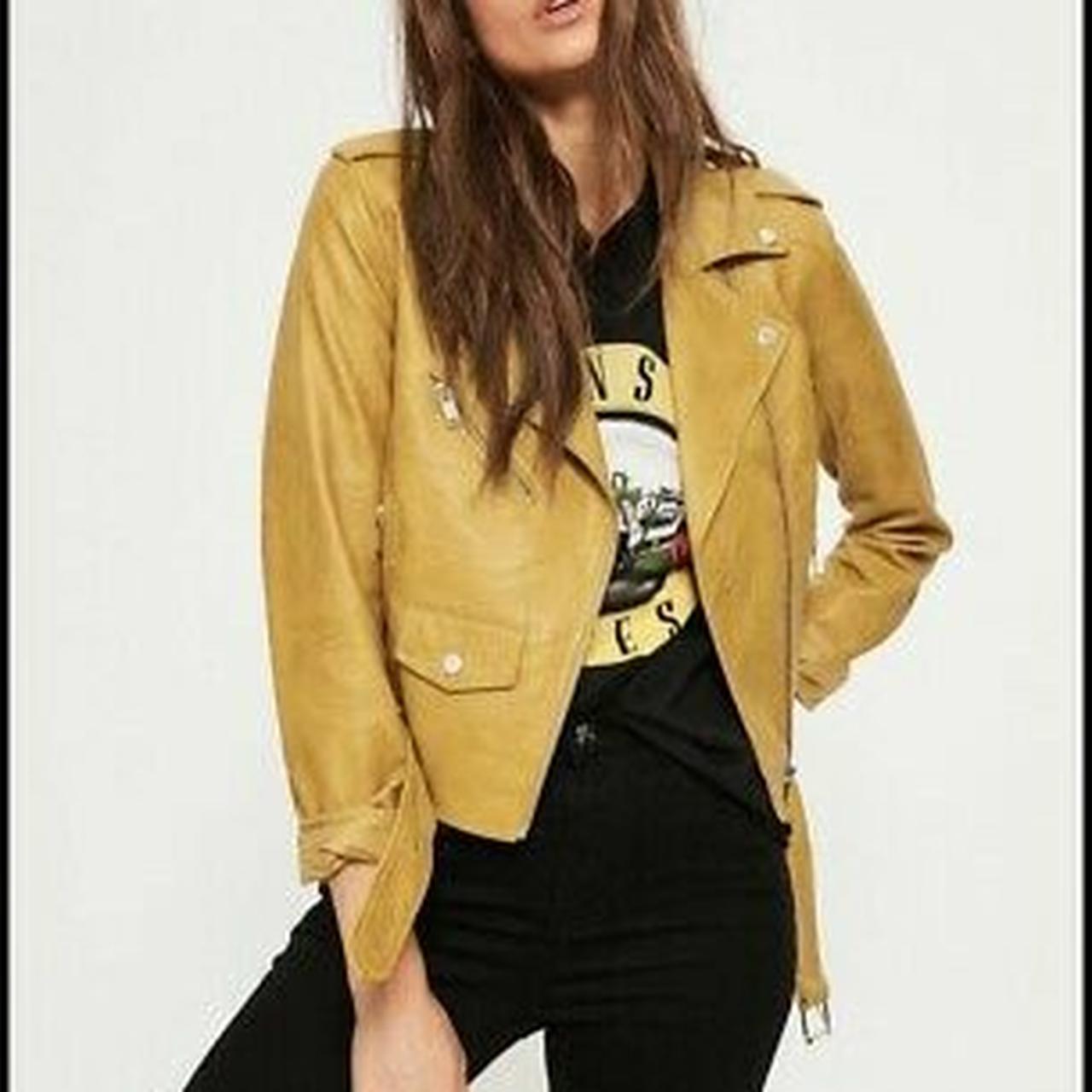 Mustard leather deals jacket missguided