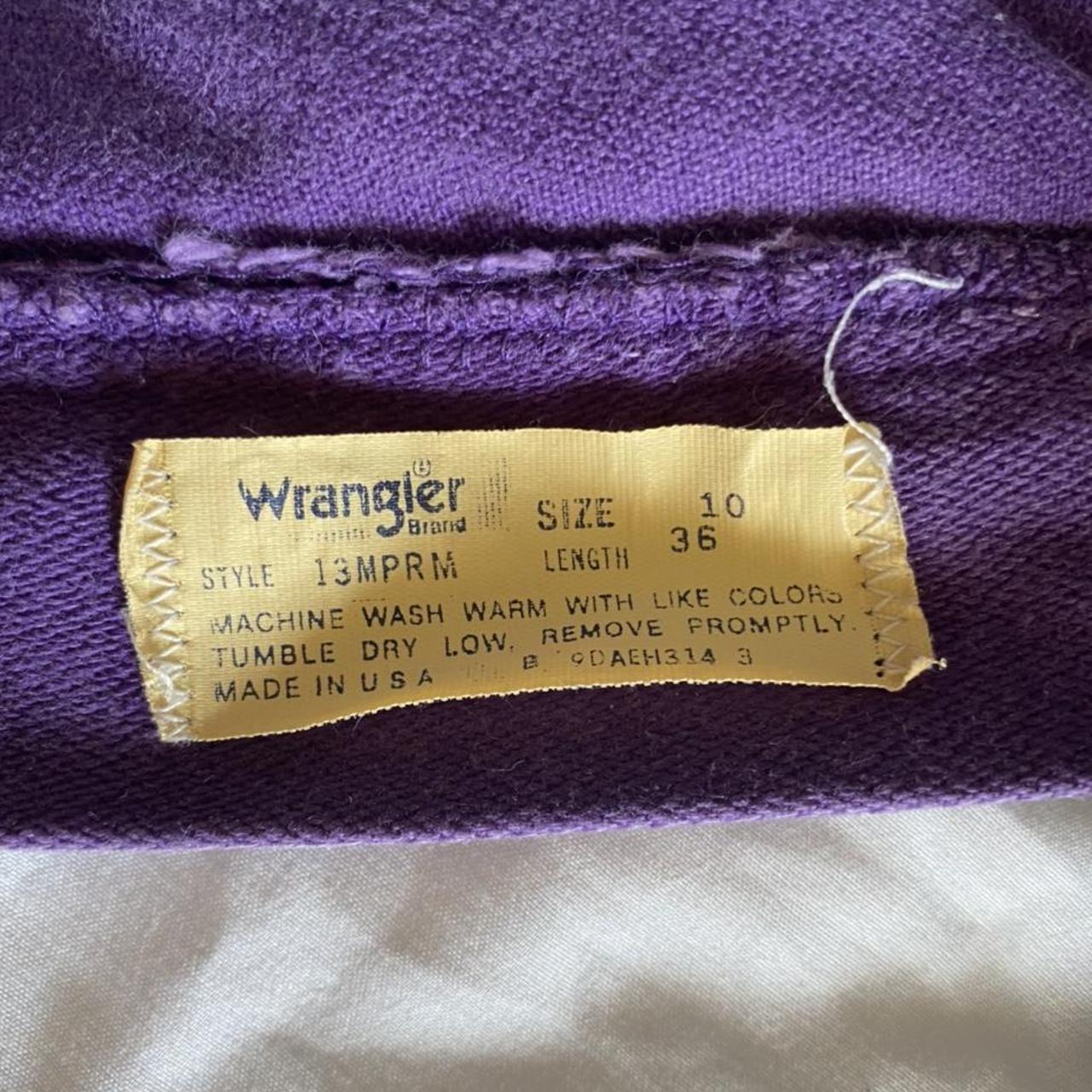 Vintage purple wrangler jeans Size:10 (fits more as... - Depop