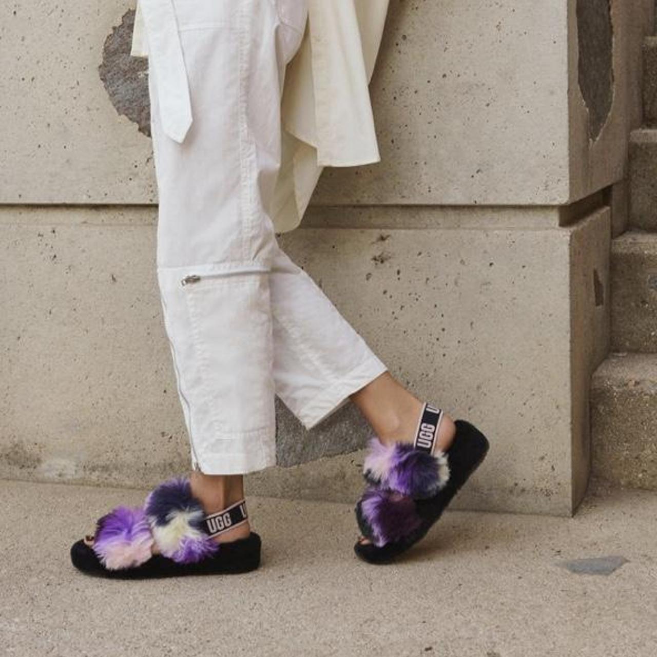 UGG Oh Yeah Tie Dye Slides worn once and comes Depop