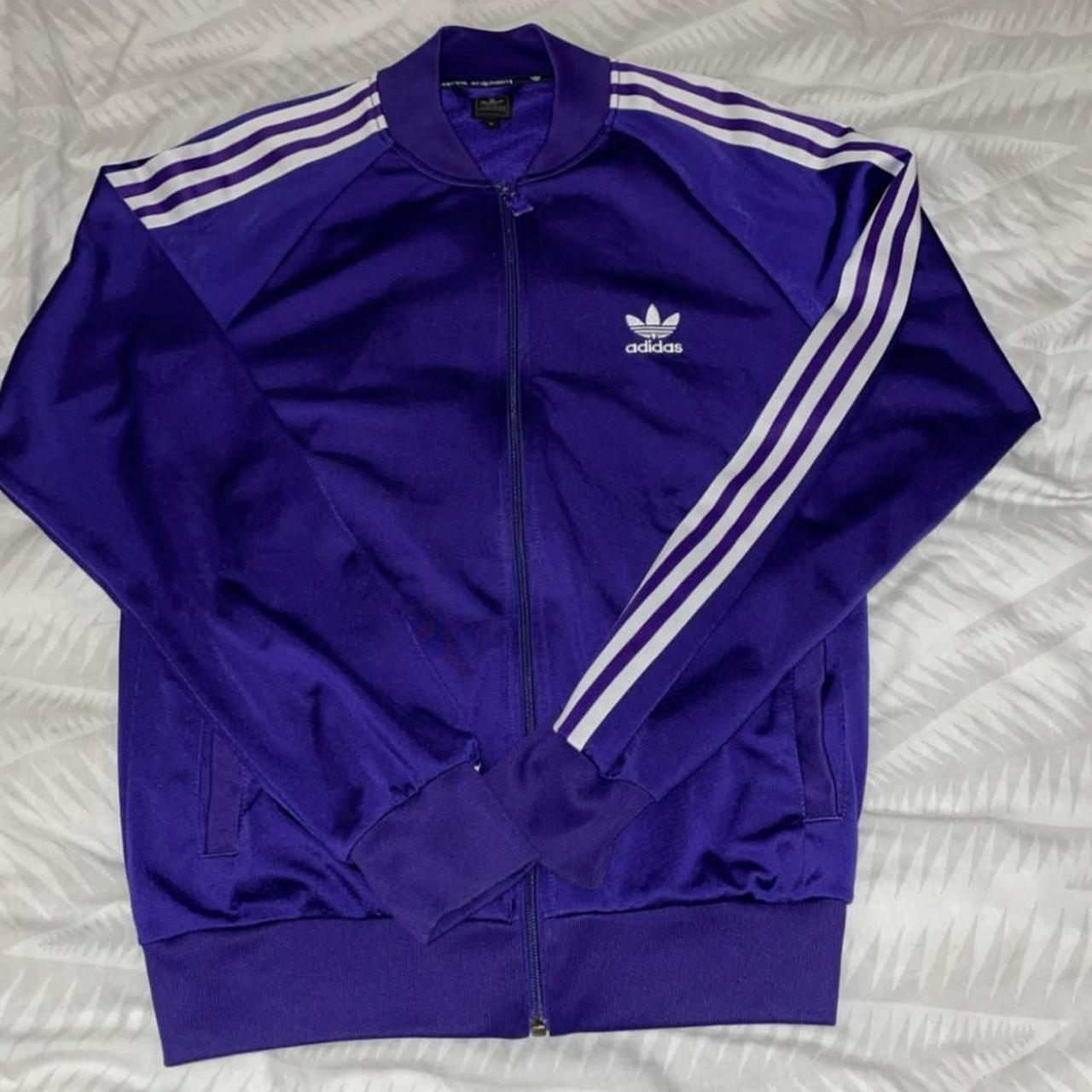 purple adidas jogging suit