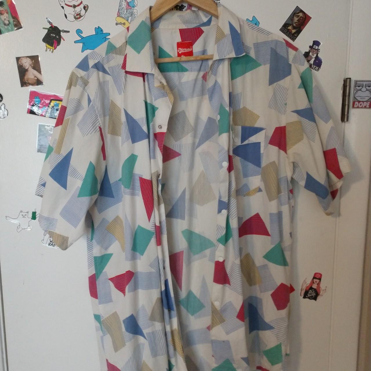 80s print button up shirt