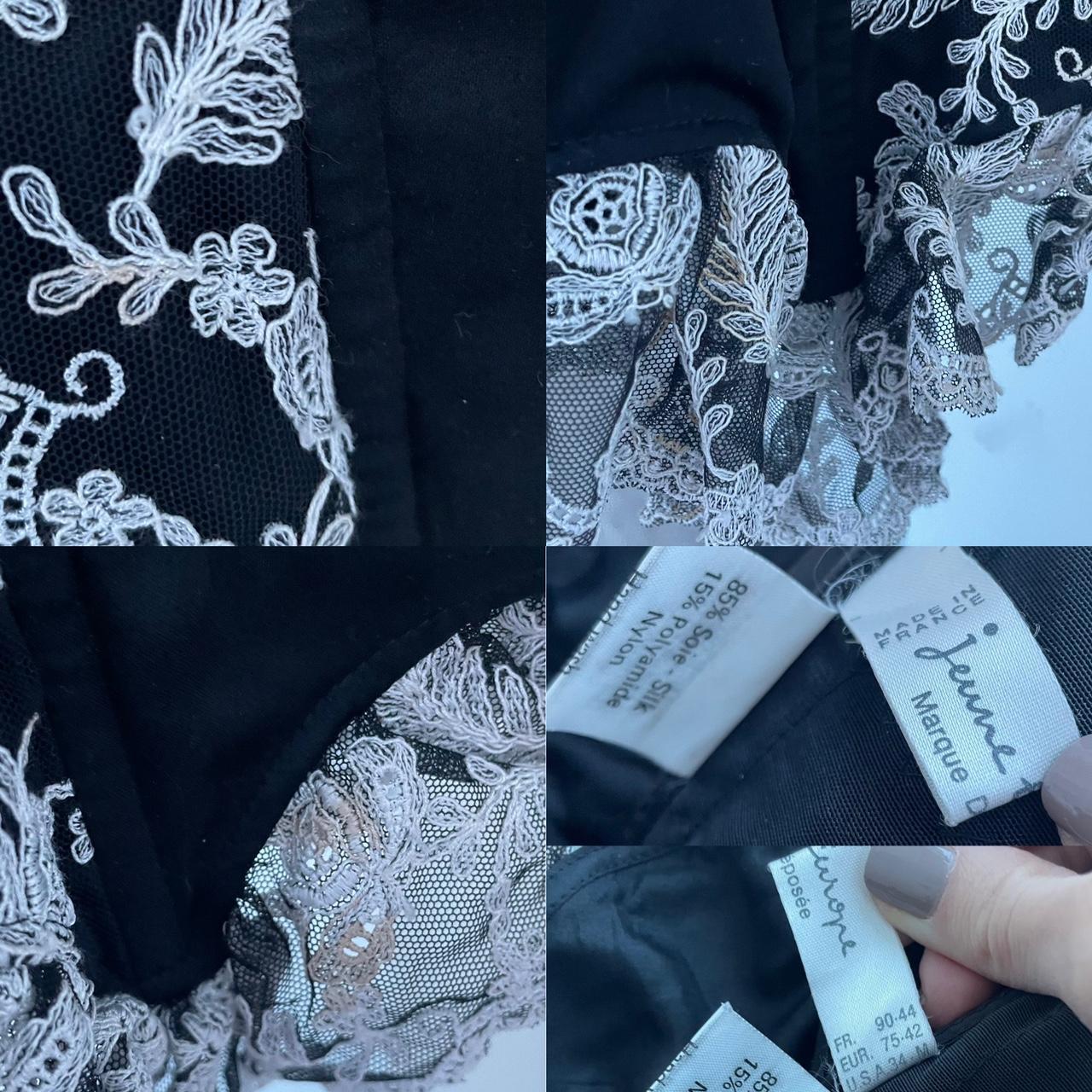 Hand embroidered black & white corset. 🤍