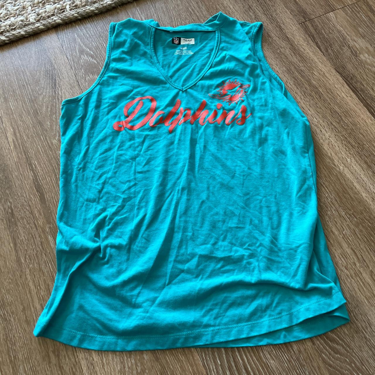 Miami dolphins women tank top! worn once! perfect - Depop