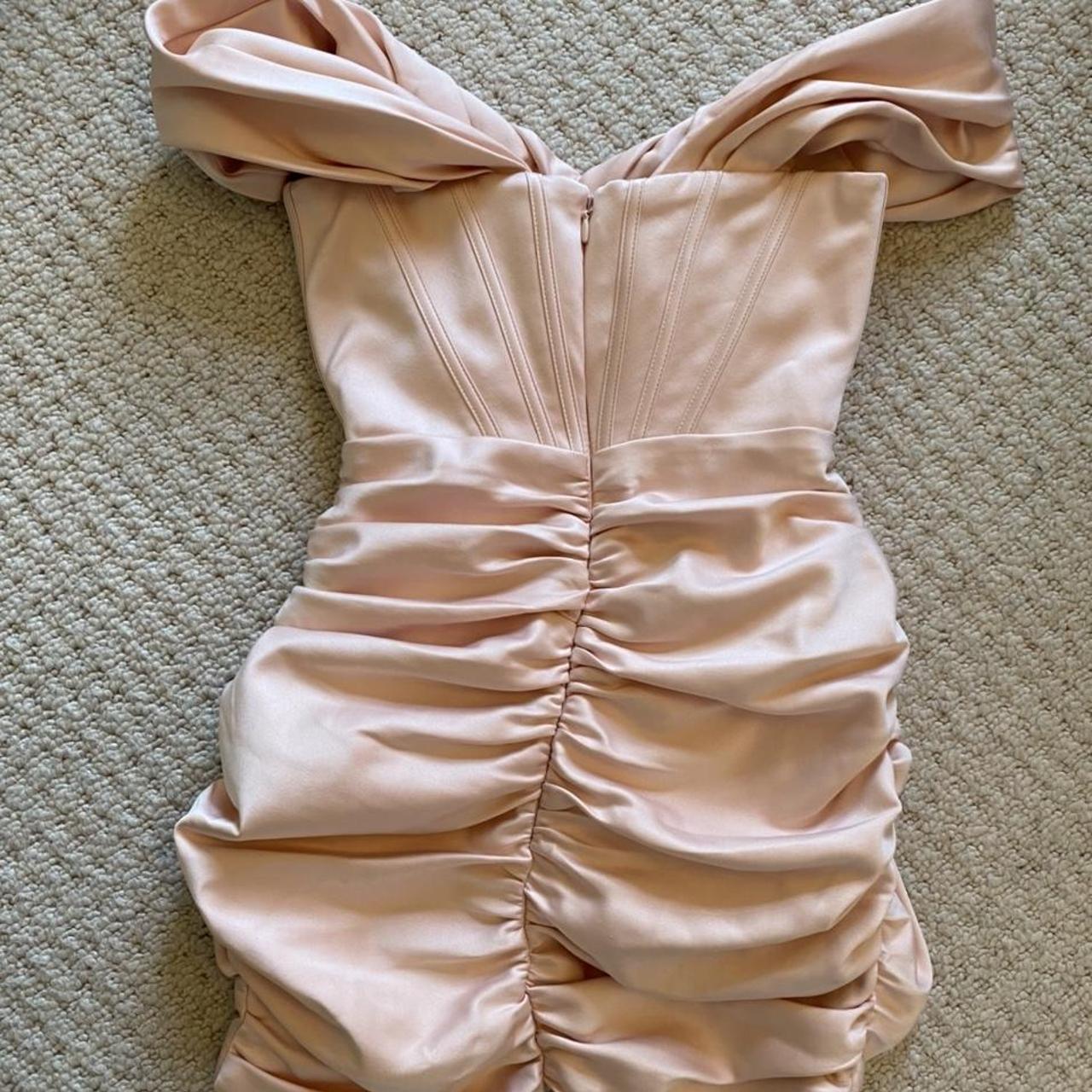 House of CB Coraline blush pink satin corset dress... Depop