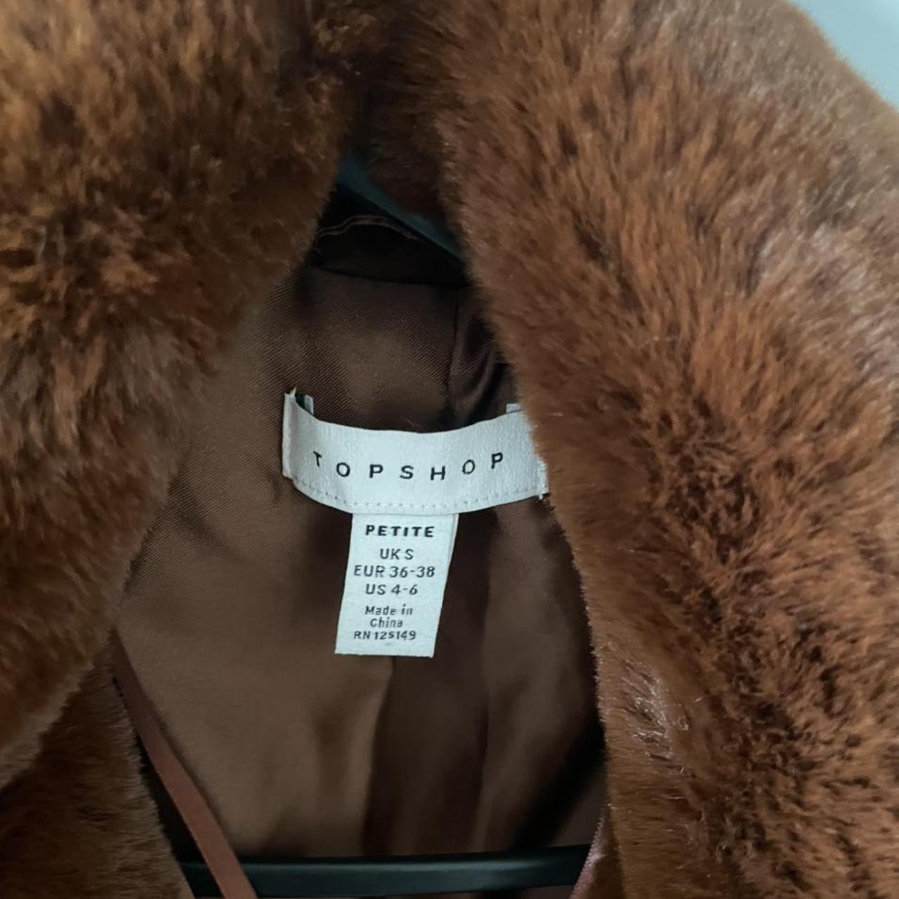 faux fur coat, size xss, never worn Depop