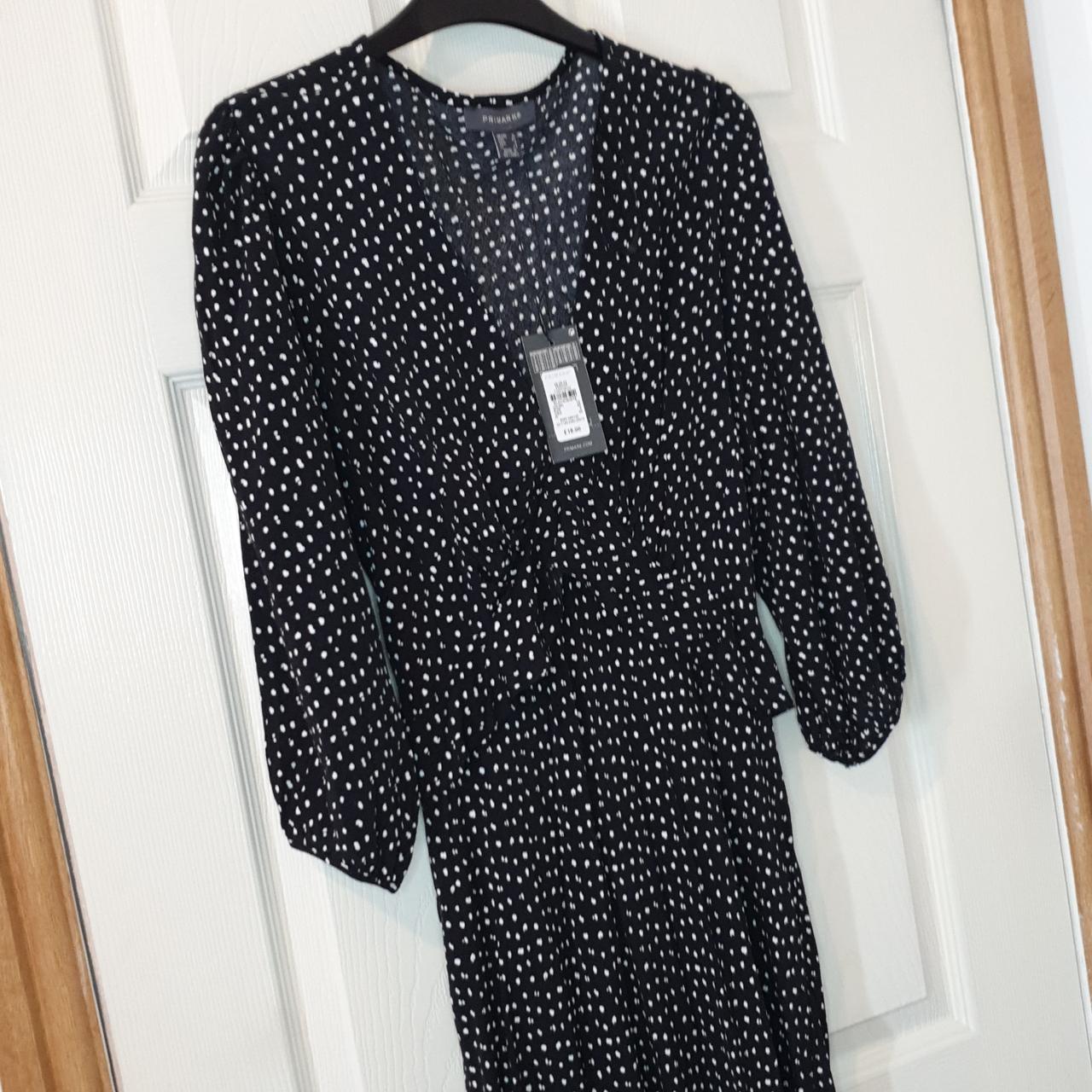 primark black and white polka dot dress