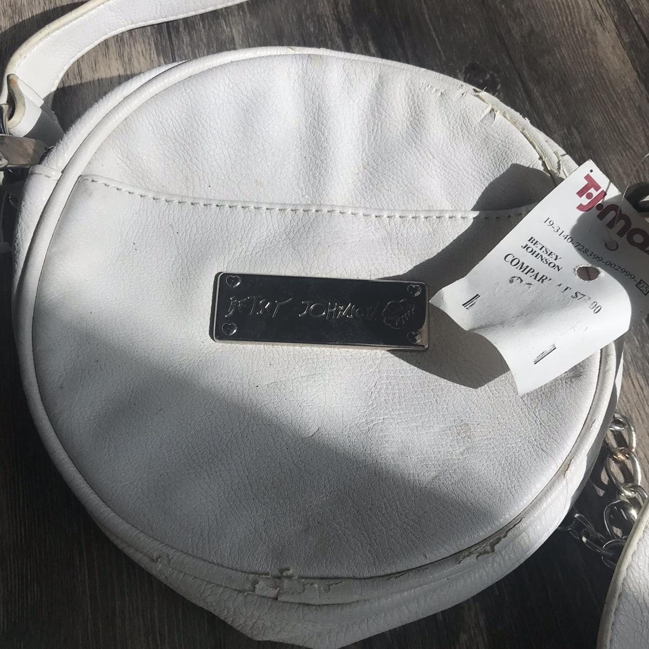 Vintage Betsey Johnson White Leather Star and Circle... Depop