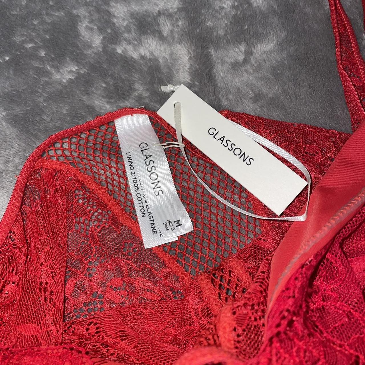 Glassons red lace bodysuit ️ 💋Size M/10 💋Brand new... - Depop