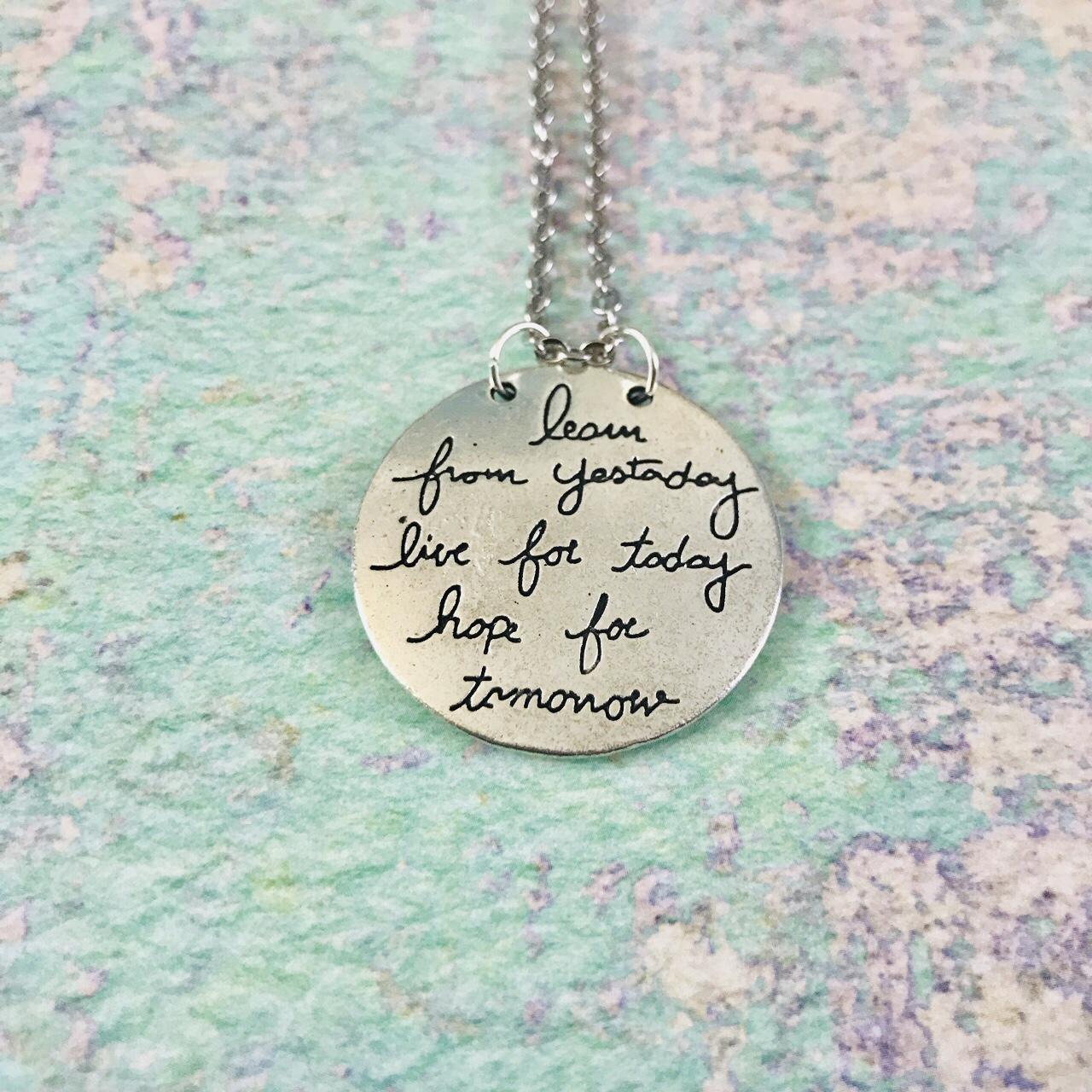 We will be friends until forever. Just you wait and see. - Winnie the Pooh  Inspirational Quote Necklace / Ready to Ship