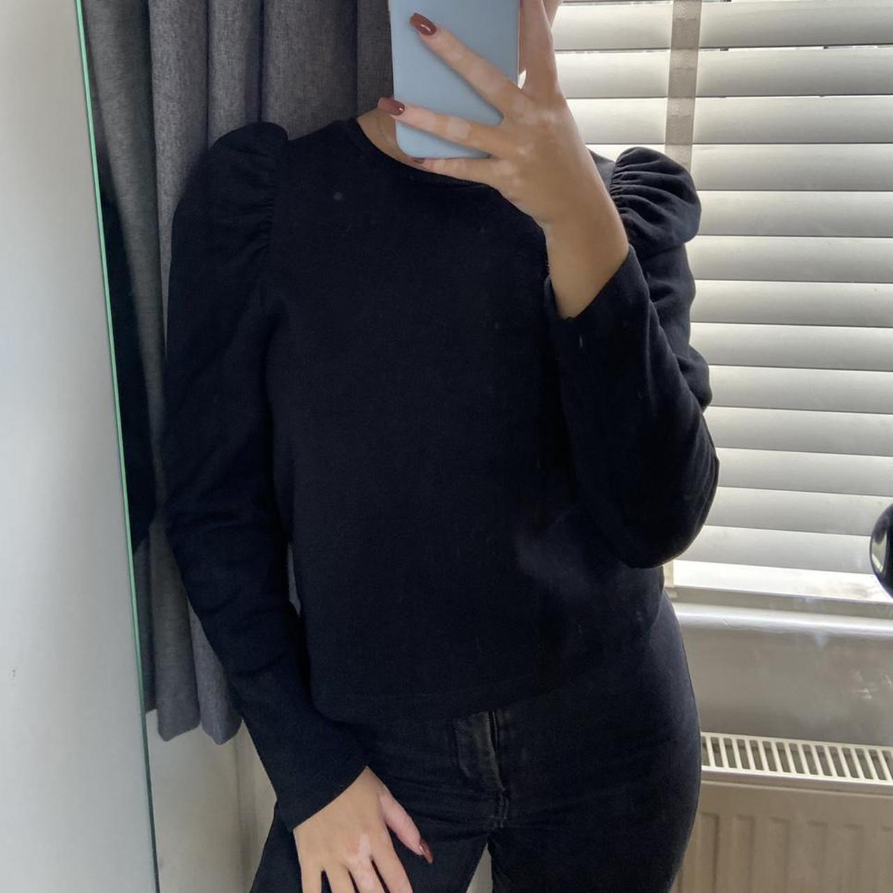 zara black puff sleeve jumper