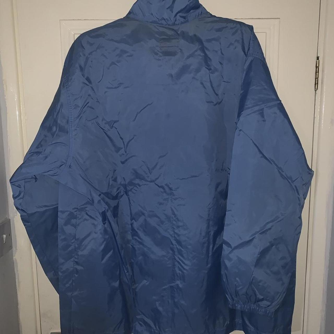Retro Nike waterproof coat Size XL Blue and... - Depop